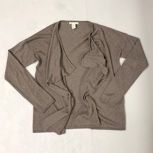 Soft Gray Draped Cardigan